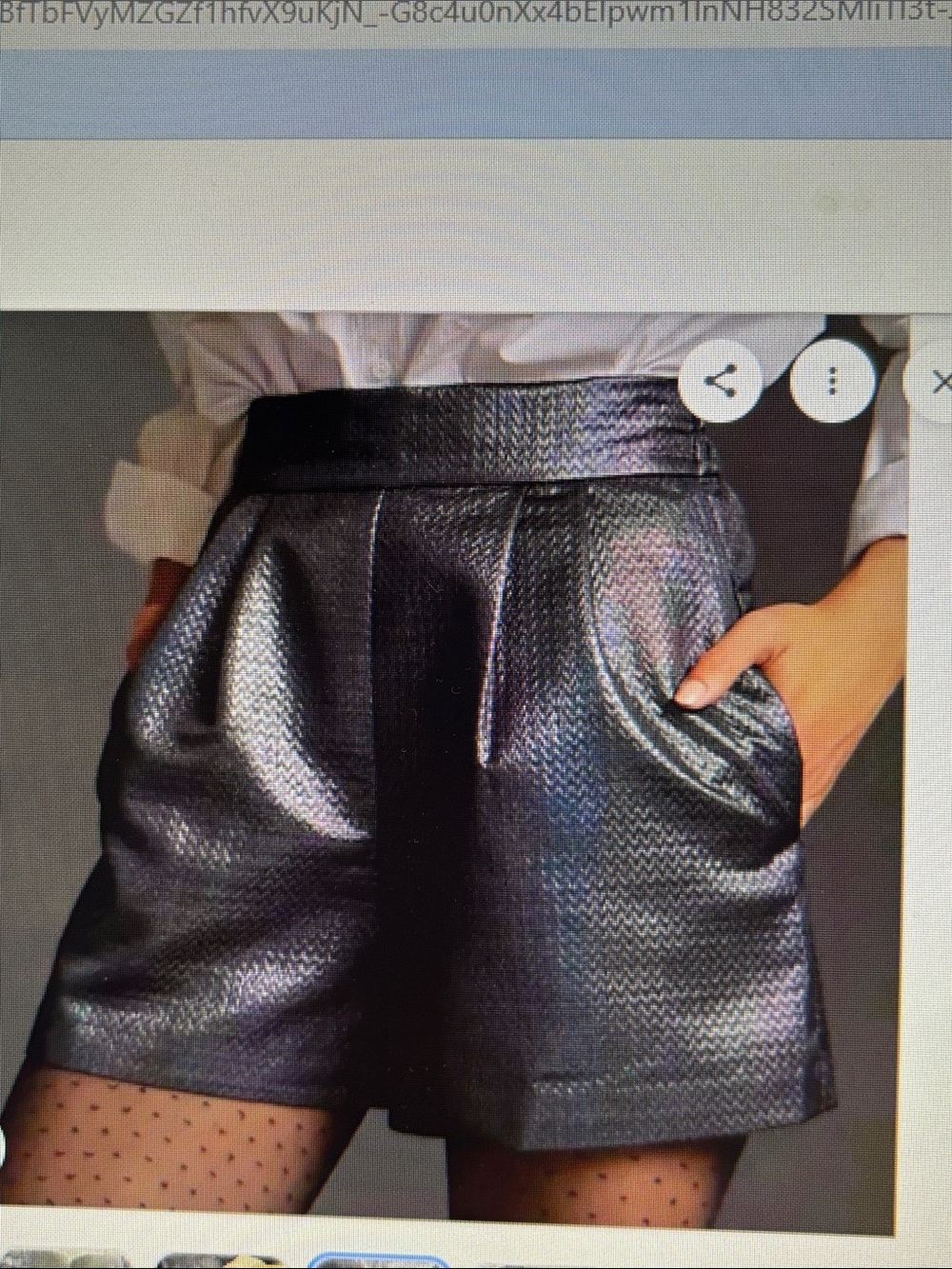 Hutch Iridescent Pleated Shorts with Zip Back Size Small